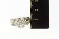 10K White Gold 0.99 Ctw Diamond Halo Classic Engagement Ring