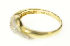 14K Yellow Gold Wavy Diamond Inset Classic Statement Band Ring