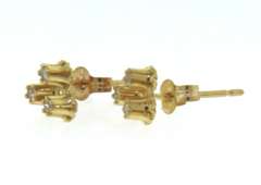 Dazzling Yellow Gold 3 Diamond Buttercup Earrings