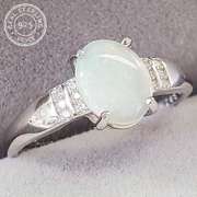ETHIOPIAN OPAL & WHITE SAPPHIRE STERLING SILVER RING