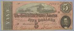 $ 5 Feb 17 1864 Series T-69 Confederate States Note