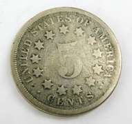 1867 U.S. Shield Nickel - No Rays