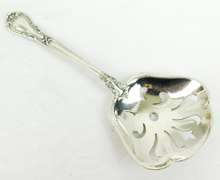 Pretty Antique Sterling Silver Berry Spoon