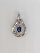 14kt Gold, Blue Sapphire & Diamond Pendant
