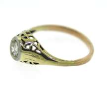 Vintage Yellow Gold European Diamond Ring
