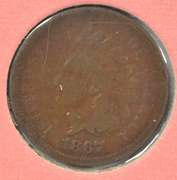 Rare 1867/7 Indian Head Cent