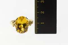 10K Yellow Gold Oval Citrine Classic Statement Cocktail Ring