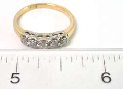 Sparkling 5-Diamond Band in 14KT Yellow Gold
