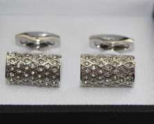 Silver color Jeweled Style Cufflinks By Carelli