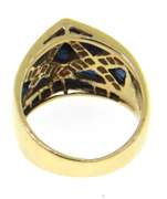 Memorable Natural Blue Sapphire and Diamond Lattice Design Ring