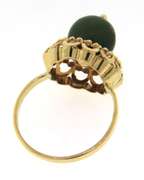Fabulous 18kt Green Jade Bead Ring