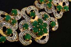 Stunning Designer Emerald and White Topaz Necklace