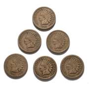 2 Each 1860 1862 &1863 CN Indian Cents