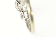 14K White Gold Three Stone Cubic Zirconia Travel Engagement Ring