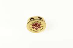10K Yellow Gold Red Enamel Honeycomb Slide Bracelet Charm/Pendant