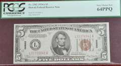 1934A Hawaii Emergency $5 Silver Cert, 64PPQ Certified