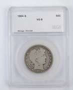 VG8 1904-S Barber Half Dollar - Graded by SEGS
