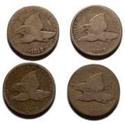 2 Each 1857 1858 Flying Eagle Cents