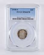 MS66 FB 1938-S Mercury Dime - Graded PCGS