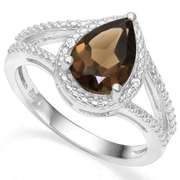 STERLING SILVER PR 7*10 MM SMOKEY TOPAZ RING