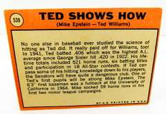 1969 Ted Williams Baseball Card