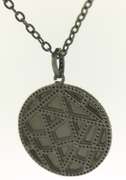 Silver Oxi Quilted Diamond Pendant on Chain