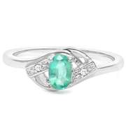1/2 CT EMERALD & 18K GOLD PLATED RING