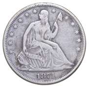 1871 Seated Liberty Half Dollar