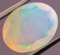 Snow white! Floral block pattern 2.61ct Welo Opal