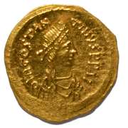 Byzantine Empire Tiberius II, Constantine 578-582 AD  Gold Tremissis
