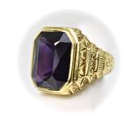 Stately Beautifully-Detailed 18K Amethyst Ring