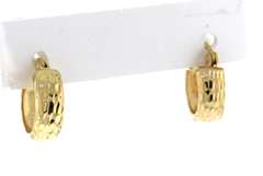 Nice Yellow Gold Textured Mini Hoop Earrings