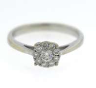 Wonderful 18kt Diamond Circle Cluster Ring