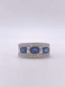 14kt Gold, Blue Sapphire & Diamond Ring