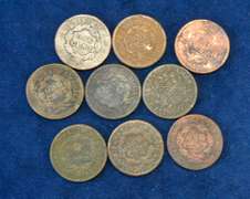 Lot OF 9 Large Cents Circulated