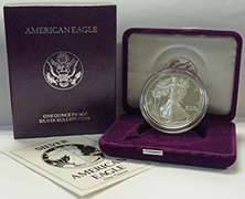 1990 Proof Silver Eagle with Box and Papers