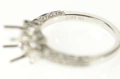 18K White Gold 0.43 Ctw Diamond 7.25mm Engagement Setting Ring