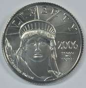 Superb Gem BU 2006 pure Platinum $25 Eagle coin