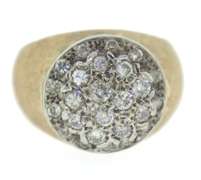Elegant Yellow Gold Men's Diamond Cluster Ring