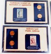 6 US History Stamp & Coin Collector Panels