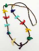 Vintage N.A. Indian Long Gemstone Fetish Necklace