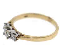 Brilliant Yellow Gold app .50ctw Diamond 3 Stone Ring