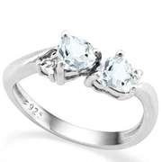 2/5 CT AQUAMARINE & STERLING SILVER FASHION RING