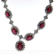 Sterling Silver Gemstone and Cubic Zirconia Necklace