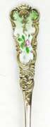 Antique Enameled Sterling Silver Berry Spoon