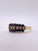 14kt Gold, Blue Sapphire, & Diamond Ring