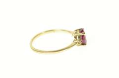 14K Yellow Gold Oval Tourmaline Diamond Accent Statement Ring
