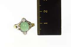14K Yellow Gold Victorian Turquoise Diamond Engagement Ring