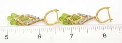 Vibrant Peridot & Diamond Dangle Earrings in Vermeil
