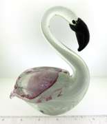 Hand Blown Art Glass Swan Figurine